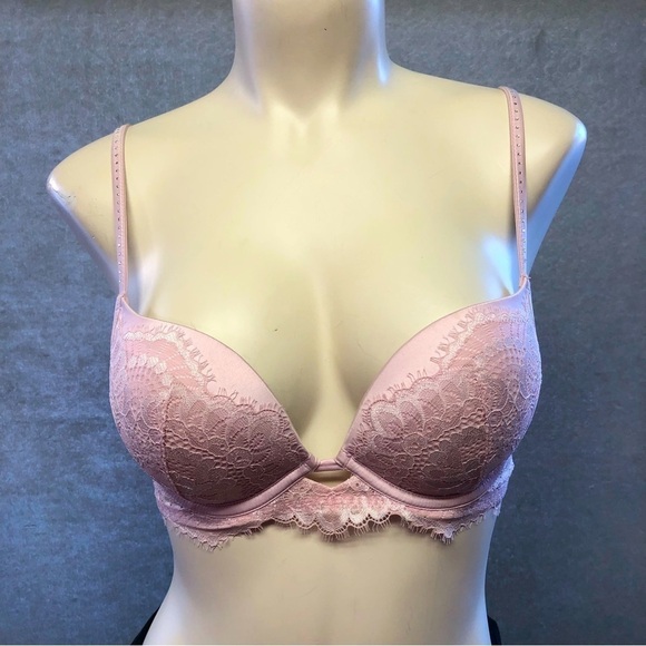 𝅺💕2/$35 💕 La Senza Beyond Sexy Pink Lace Bra 32C - Picture 1 of 7
